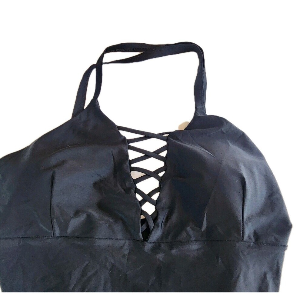 Ekouaer Elegant Inspired Vintage Black Pin up One Piece Swimsuit Size XXL - Picture 3 of 8